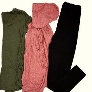 Maternity bundle 1 hoodie 1 tee 1 leggings size M
